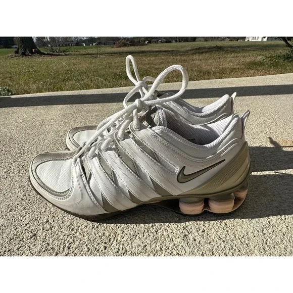 Nike Shox NZ Women Shoes White Light Gray Pink Shox NZ 313764 101 Size 7.5 - Picture 10 of 16